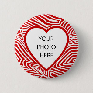 Bóton Redondo 5.08cm Modelo do Botão de borda do coração de impressão d