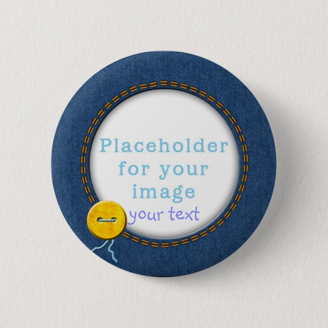 Bóton Redondo 5.08cm Modelo "sarja de Nimes & botão " (Frente)