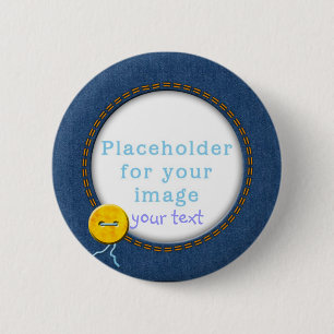Bóton Redondo 5.08cm Modelo "sarja de Nimes & botão "
