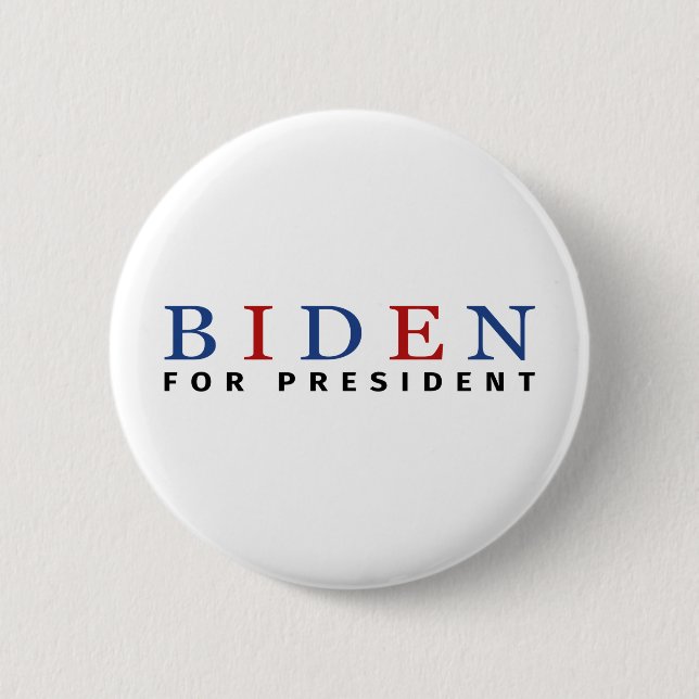Bóton Redondo 5.08cm Modern Blue Red Joe Biden para Presidente (Frente)