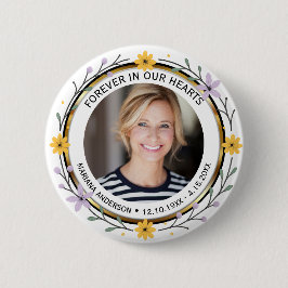 Bóton Redondo 5.08cm Modern Floral Forever in our Hearts Photo
