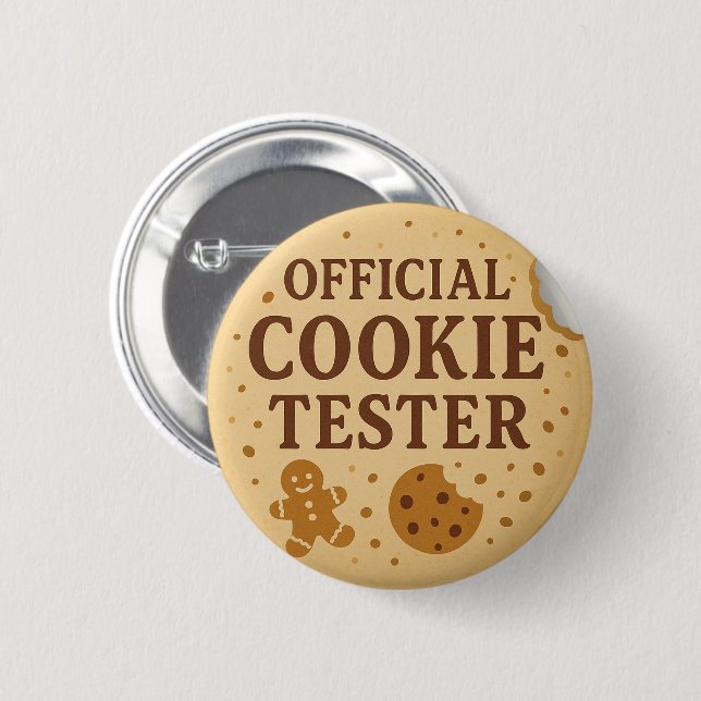 Bóton Redondo 5.08cm Modern Official Cookie Tester Funny Christmas  (Frente & Verso)