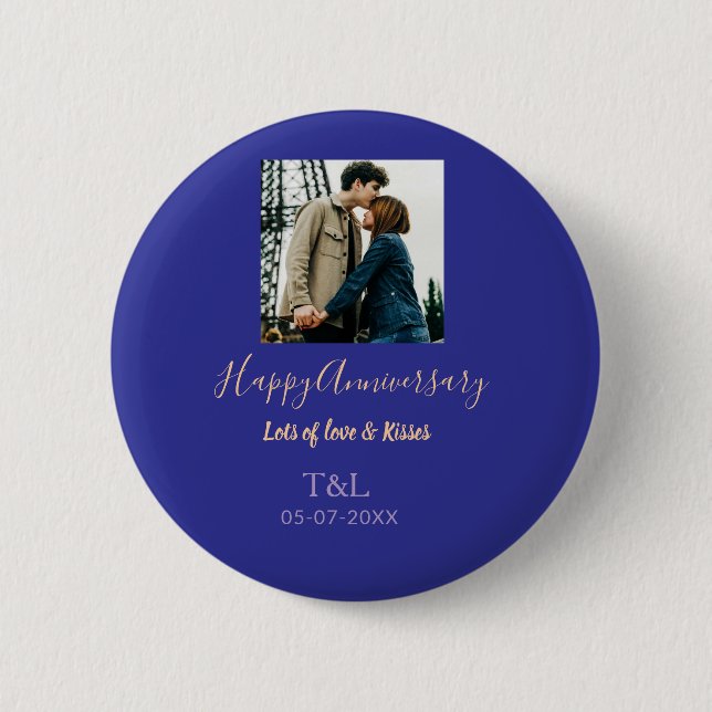 Bóton Redondo 5.08cm Moderno Boho feliz aniversário adicione nome laran (Frente)