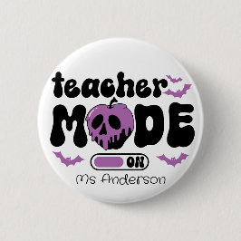 Bóton Redondo 5.08cm Modo de Professora de Halloween Personalizado Ativ
