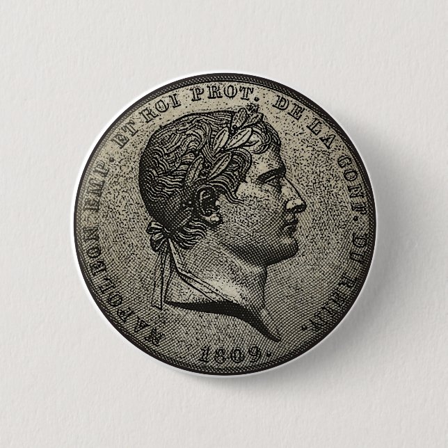 Bóton Redondo 5.08cm Moeda de Napoleon (Frente)