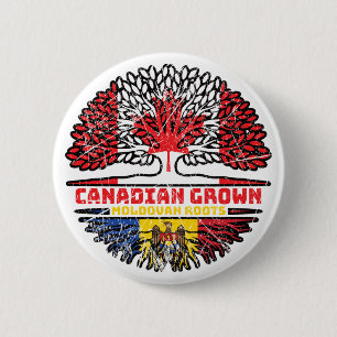 Bóton Redondo 5.08cm Moldávia Moldovan Canada Tree Roots Flag