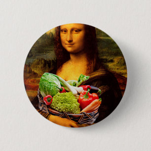 Bóton Redondo 5.08cm Mona Lisa Adora Vegetais