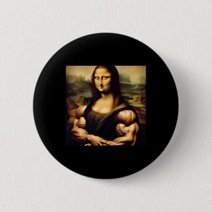 Bóton Redondo 5.08cm Mona Lisa Bodybuilding Funny Gift