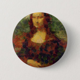 Bóton Redondo 5.08cm Mona Lisa Lettuce Fine Art Vegan Spoof