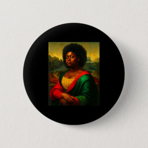 Bóton Redondo 5.08cm Mona Lisa Negra Olhar de Esquina Mulher Afro Histó