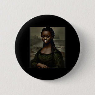 Bóton Redondo 5.08cm Mona Negra Lisa História Negra Mês da América Afri