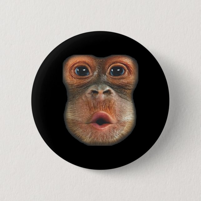 Bóton Redondo 5.08cm Monkey Blowing Stomach Face  (Frente)