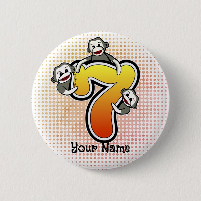 Bóton Redondo 5.08cm Monkey Número 7 (Frente)