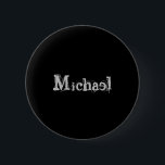 Bóton Redondo 5.08cm Monograma moderno minimalista - branco preto<br><div class="desc">Monograma moderno minimalista,  preto branco. Nome personalizável em uma cor preta.</div>