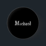 Bóton Redondo 5.08cm Monograma moderno minimalista - branco preto<br><div class="desc">Monograma moderno minimalista,  preto branco. Nome personalizável em uma cor preta.</div>