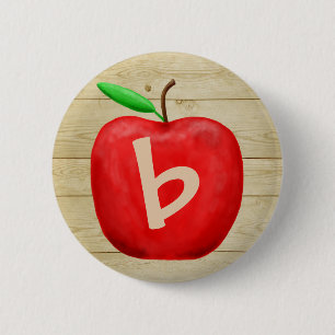 Bóton Redondo 5.08cm Monograma vermelho de Apple