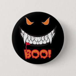 Bóton Redondo 5.08cm Monster Grin Boo! Botão preto redondo masculino