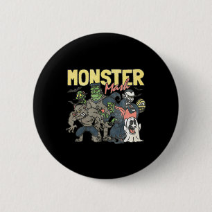 Bóton Redondo 5.08cm Monster Mash Happy Halloween Spooky Season Trick O