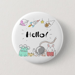 Bóton Redondo 5.08cm Monstro de Alienígena do Astronauta de Brinquedos