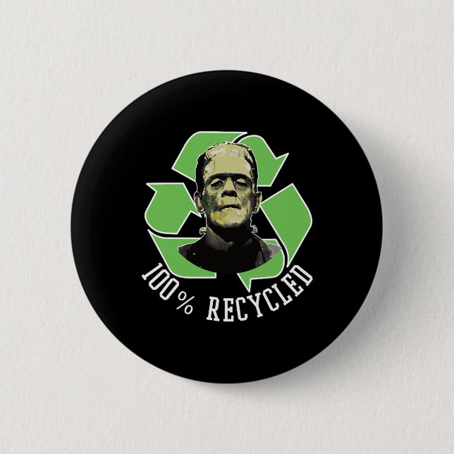 Bóton Redondo 5.08cm Monstro de Frankenstein - 100% Reciclado S Funny H (Frente)