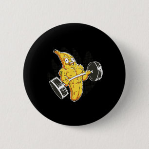Bóton Redondo 5.08cm Montador de Porcos Banana Levantamento Pesos Funny