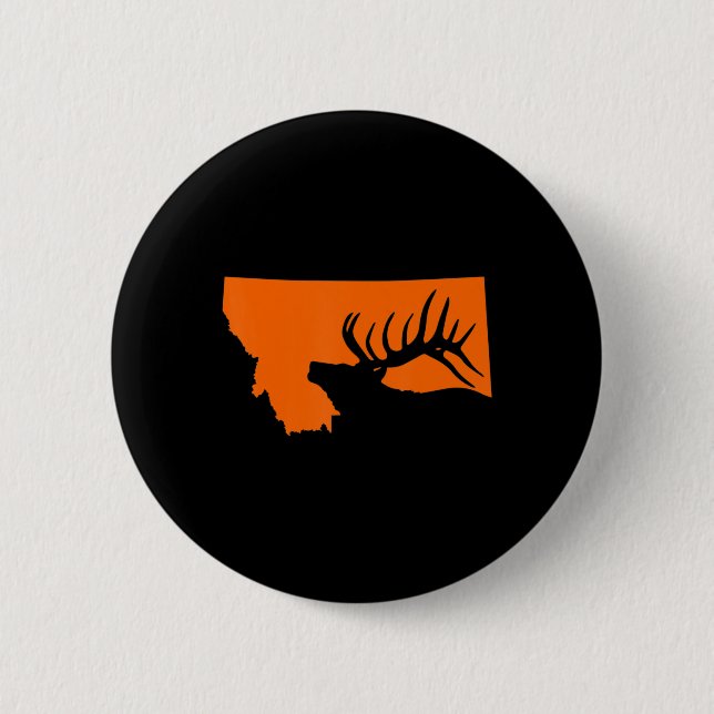 Bóton Redondo 5.08cm Montana Elk Hunting (Frente)