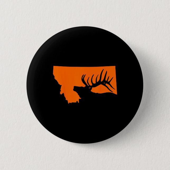Bóton Redondo 5.08cm Montana Elk Hunting (Frente)