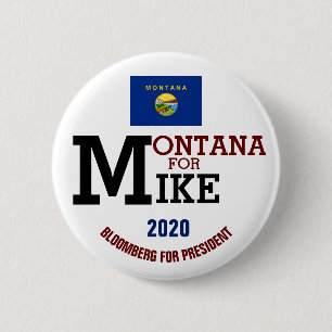 Bóton Redondo 5.08cm Montana para Mike Bloomberg para o Presidente 2020