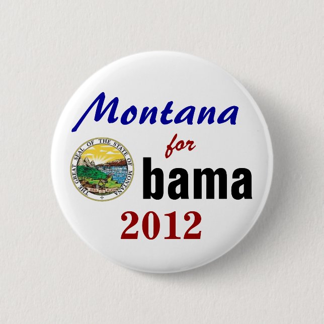 Bóton Redondo 5.08cm Montana para Obama 2012 (Frente)