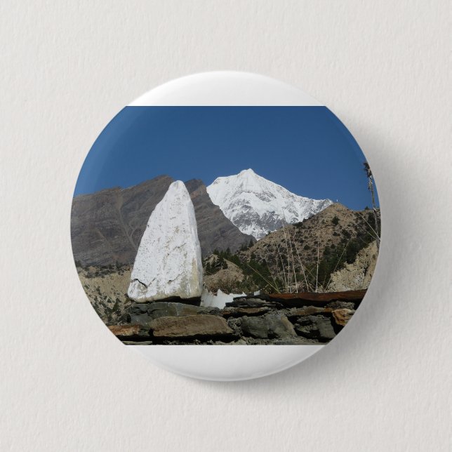 Bóton Redondo 5.08cm Montanhas em Nepal (Frente)