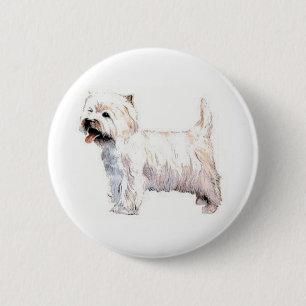 Bóton Redondo 5.08cm Montanhas Terrier branco ocidentais Westie
