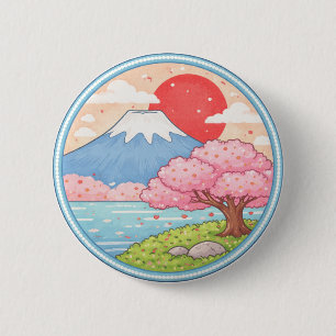 Bóton Redondo 5.08cm Monte Fuji do Japão