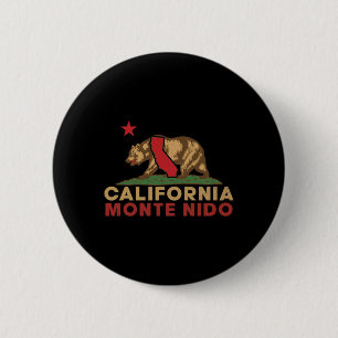 Bóton Redondo 5.08cm Monte Nido Califórnia Vintage Urso Retro Estado