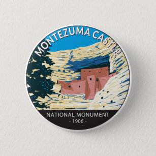 Bóton Redondo 5.08cm Montezuma Castle National Monument Arizona Vintage