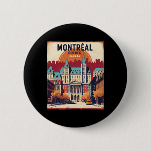 Bóton Redondo 5.08cm Montreal Quebec Canadá Viagens vintage Touris nos 