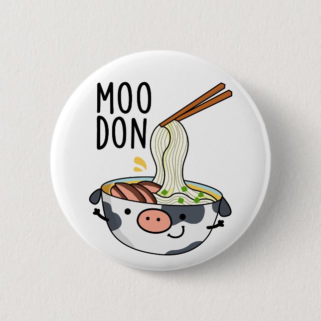 Bóton Redondo 5.08cm Moo-don Funny Udon Pun (Frente)