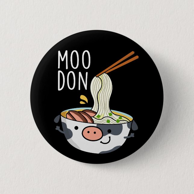 Bóton Redondo 5.08cm Moo-don Funny Udon Pun Dark BG (Frente)
