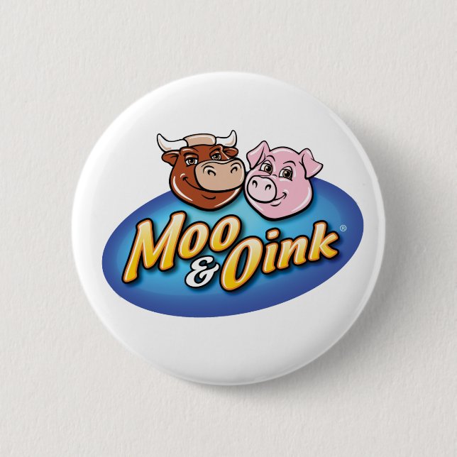 Bóton Redondo 5.08cm Moo & Oink Fun Button (Frente)
