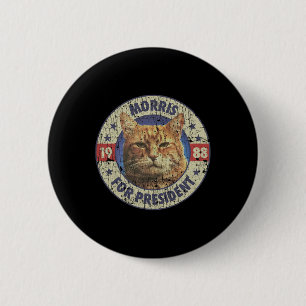 Bóton Redondo 5.08cm Morris Para Presidente Vintage 1988 Cat Lover