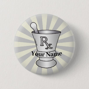 Bóton Redondo 5.08cm Mortar and Pestle custom name pin