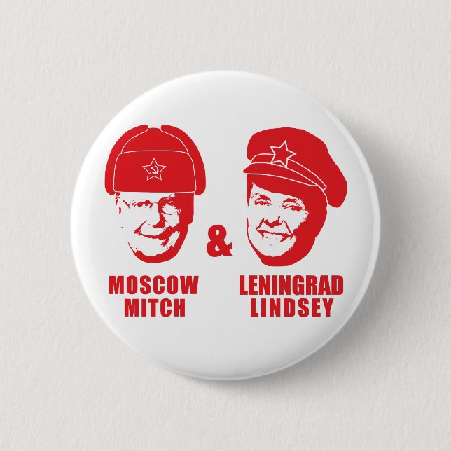 Bóton Redondo 5.08cm Moscou Mitch e Leningrado Lindsey (Frente)
