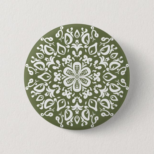 Bóton Redondo 5.08cm Moss Mandala (Frente)