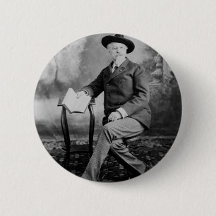Bóton Redondo 5.08cm Mostra ocidental selvagem de Buffalo Bill Cody