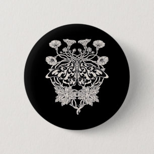 Bóton Redondo 5.08cm Moth Talisman - Whimsigoth Screenprint Style Drawi