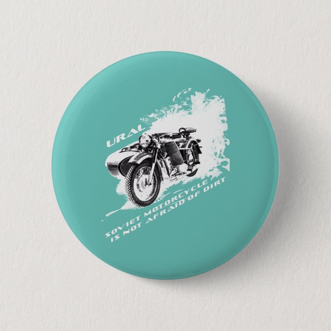 Bóton Redondo 5.08cm Moto Ural Com Sidecar Não Tem Medo De Sujeira (Frente)