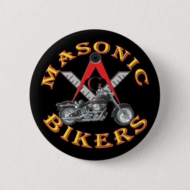 Bóton Redondo 5.08cm Motociclistas maçónicos (Frente)