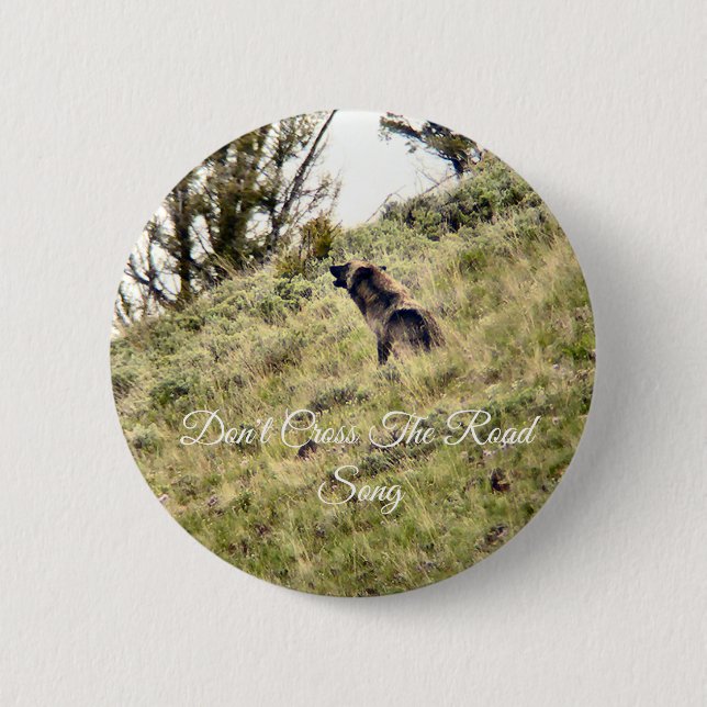 Bóton Redondo 5.08cm Mottled, não atravesse a música da estrada (Frente)