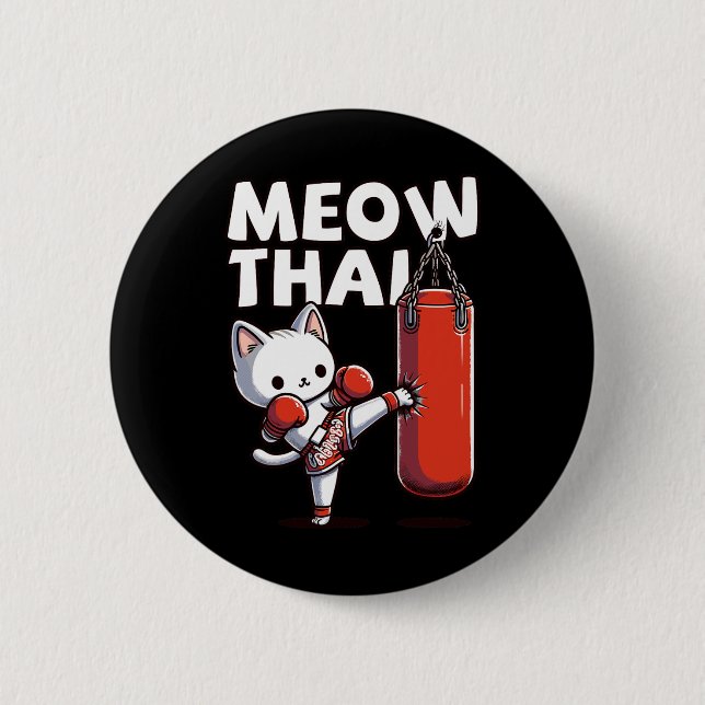 Bóton Redondo 5.08cm Muay Thai Cat Meow Tailandês (Frente)