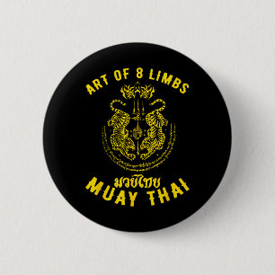 Bóton Redondo 5.08cm Muay Thai Mma Tigre Arte Dos 8 Membros Kickboxing