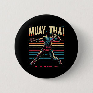 Bóton Redondo 5.08cm Muay Thai Tailândia Kickboxing Lutador de Mma Vint